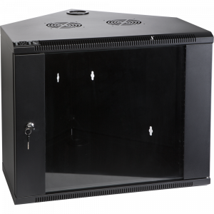 Wall corner enclosure, 600 mm deep, glass door, black